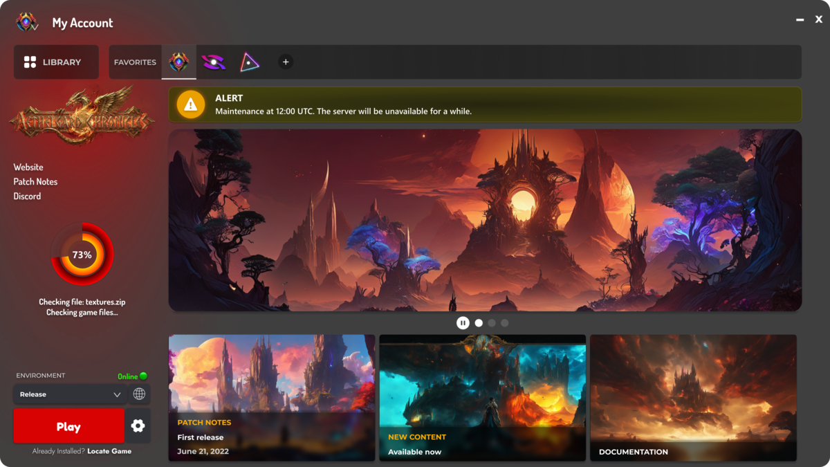 Game Launcher Cloud showcase — example launcher 5