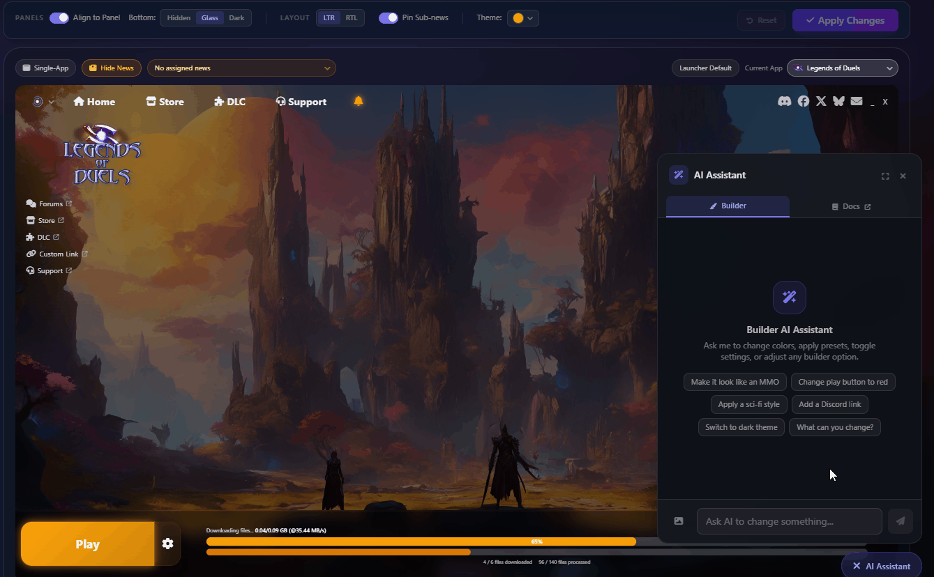 AI-Powered Launcher Builder