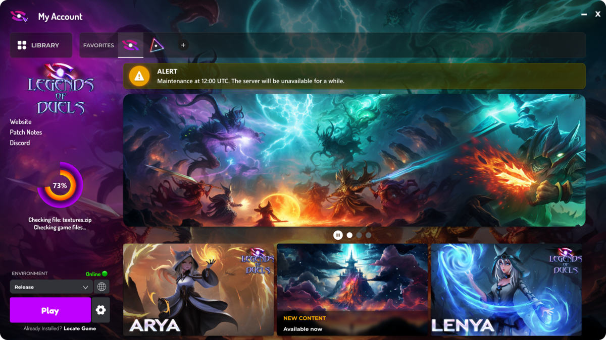 Game Launcher Cloud showcase — example launcher 1