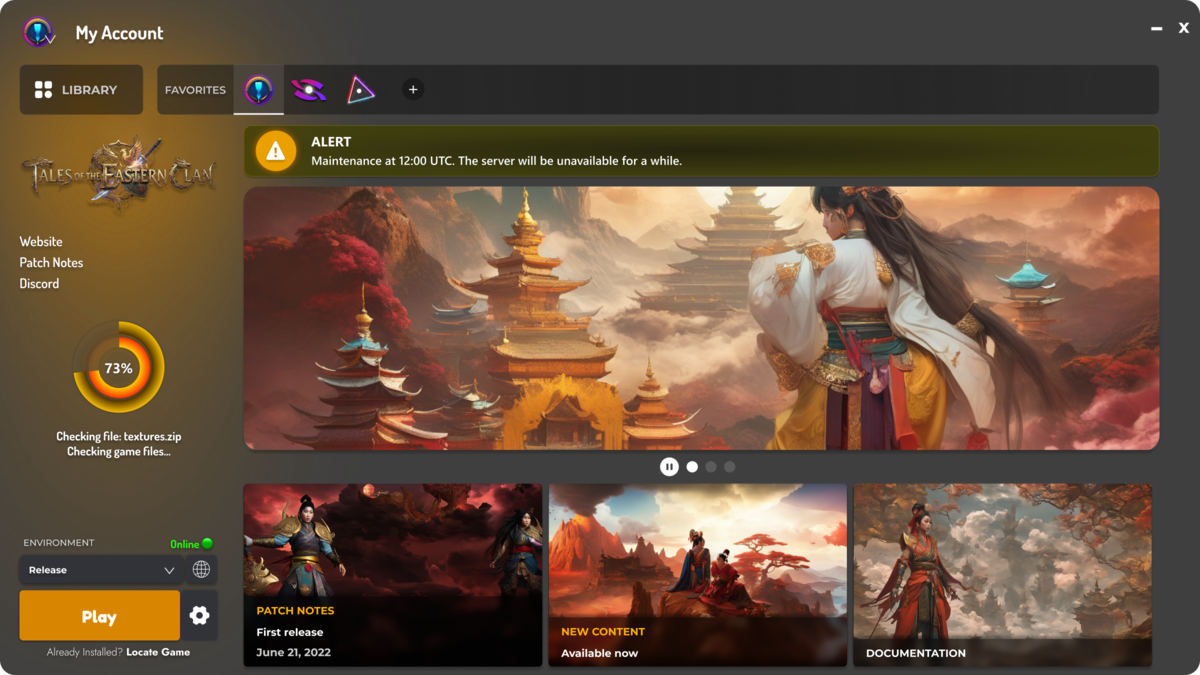 Game Launcher Cloud showcase — example launcher 12